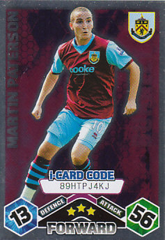 Martin Paterson Burnley 2009/10 Topps Match Attax i-Card Code #109